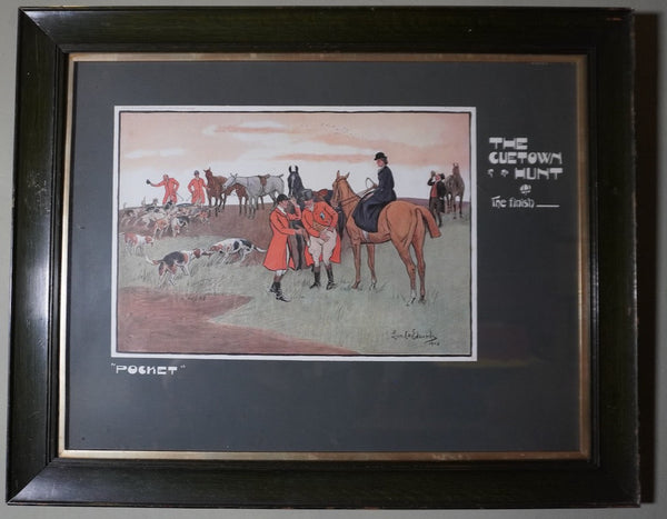 Lionel D. Edwards Fox-Hunting Sporting Print 1903 - The Cuetown Hunt - The Finish- Pocket AP1908