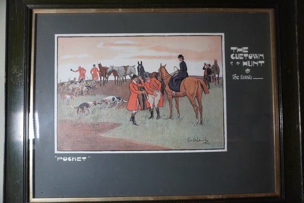Lionel D. Edwards Fox-Hunting Sporting Print 1903 - The Cuetown Hunt - The Finish- Pocket AP1908