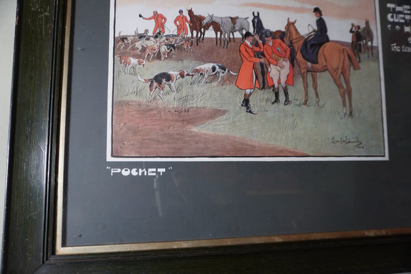 Lionel D. Edwards Fox-Hunting Sporting Print 1903 - The Cuetown Hunt - The Finish- Pocket AP1908