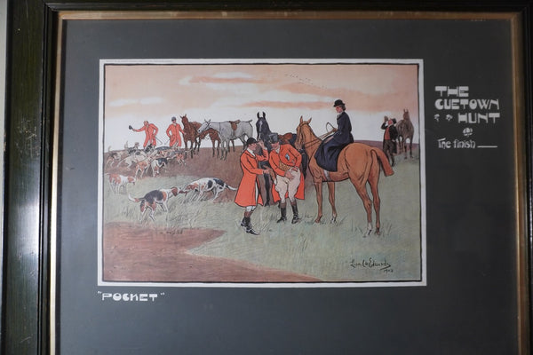 Lionel D. Edwards Fox-Hunting Sporting Print 1903 - The Cuetown Hunt - The Finish- Pocket AP1908
