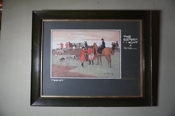 Lionel D. Edwards Fox-Hunting Sporting Print 1903 - The Cuetown Hunt - The Finish- Pocket AP1908