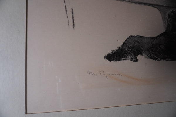 Margery Austen Ryerson - Little Girl at the Piano with Her Dogs- Print - AP1914