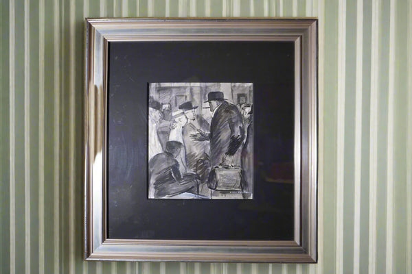 Carl Hugo Beetz, Tillie 'Kid' Herman, placarded street scene outside Boxing Arena AP1917