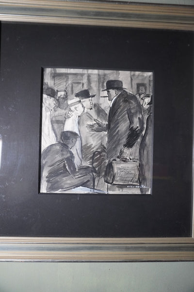 Carl Hugo Beetz, Tillie 'Kid' Herman, placarded street scene outside Boxing Arena AP1917