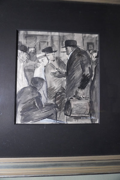 Carl Hugo Beetz, Tillie 'Kid' Herman, placarded street scene outside Boxing Arena AP1917
