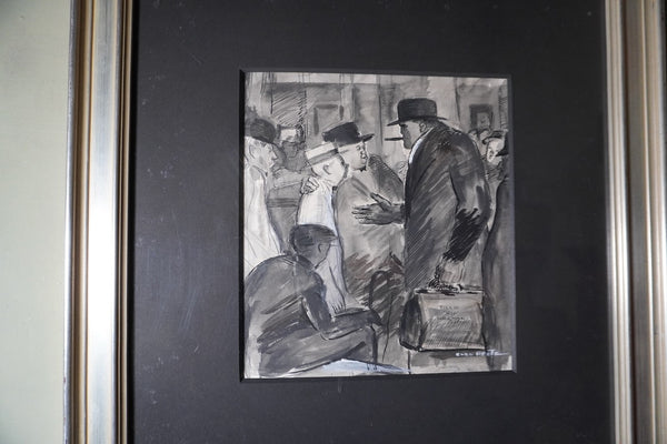 Carl Hugo Beetz, Tillie 'Kid' Herman, placarded street scene outside Boxing Arena AP1917