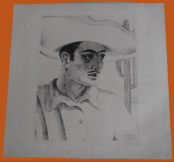 Lawrence Hinckley - Mexican Man - Etching  c 1933 AP1946