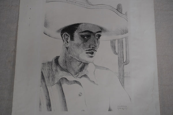 Lawrence Hinckley - Mexican Man - Etching  c 1933 AP1946