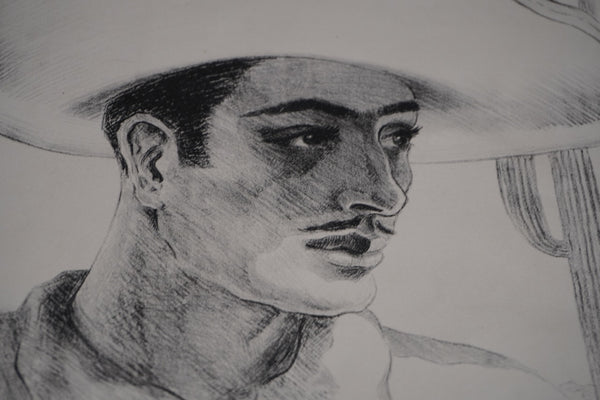 Lawrence Hinckley - Mexican Man - Etching  c 1933 AP1946