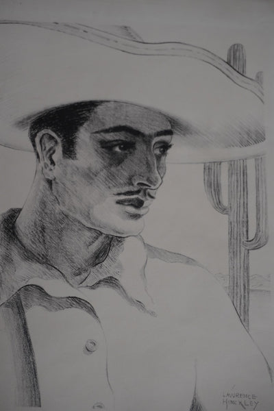 Lawrence Hinckley - Mexican Man - Etching  c 1933 AP1946