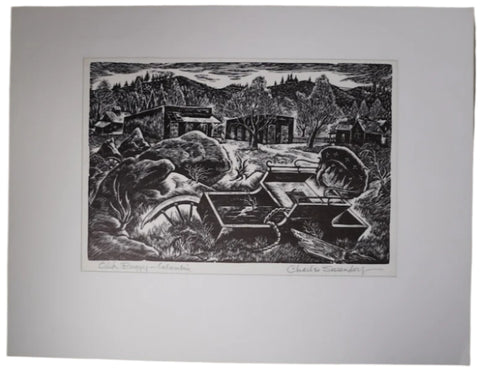 Charles Surendorf (1906-1979) Old Buggy, Columbia - Linocut  AP1949