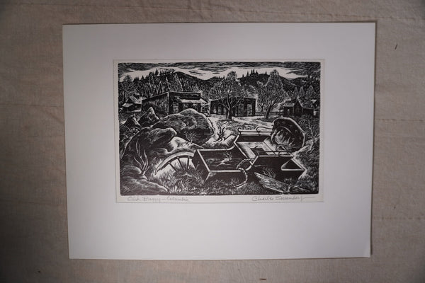 Charles Surendorf (1906-1979) Old Buggy, Columbia - Linocut  AP1949