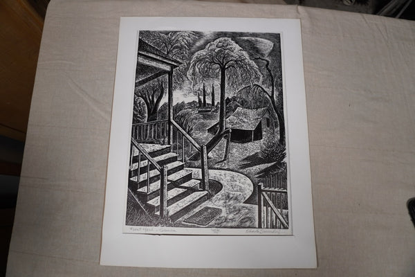 Charles Surendorf (1906-1979) Front Yard, Columbia - Linocut AP1952