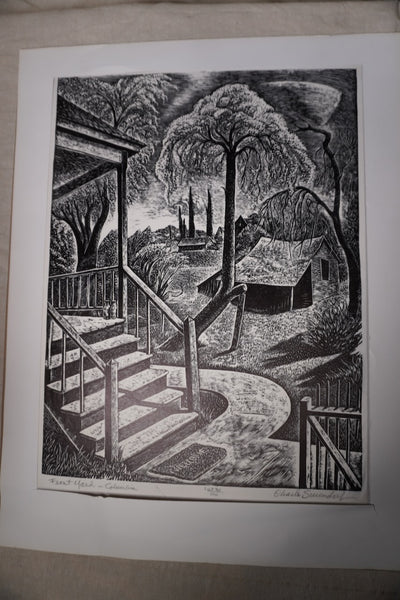 Charles Surendorf (1906-1979) Front Yard, Columbia - Linocut AP1952
