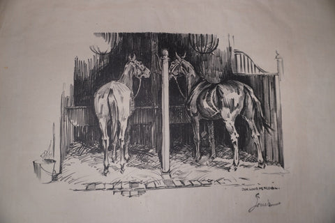 Don Louis Perceval (1908-1979) - Horses in a Stable - Lithograph AP1954