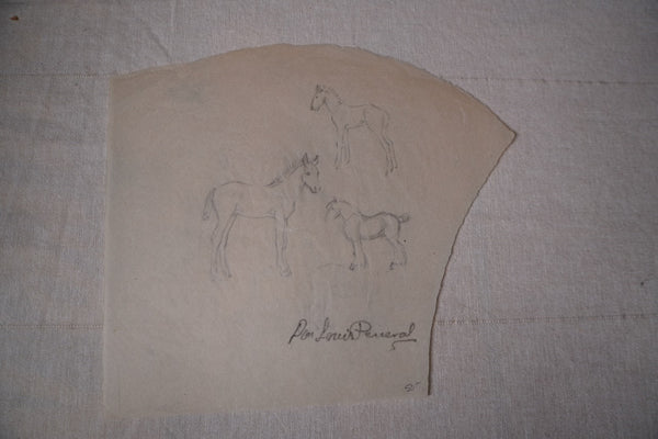 Don Louis Perceval -Signed Sketch of Horses AP1955