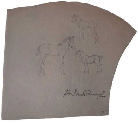 Don Louis Perceval -Signed Sketch of Horses AP1955