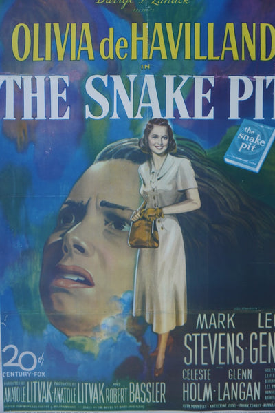 The Snake Pit Original 4-Fold Poster Mounted on Linen 1948 AP1964