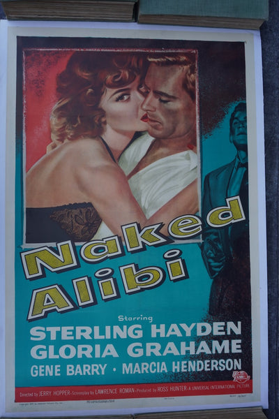 Naked Alibi 1954 Sterling Hayden & Gloria Grahame Original Movie Poster  AP1966