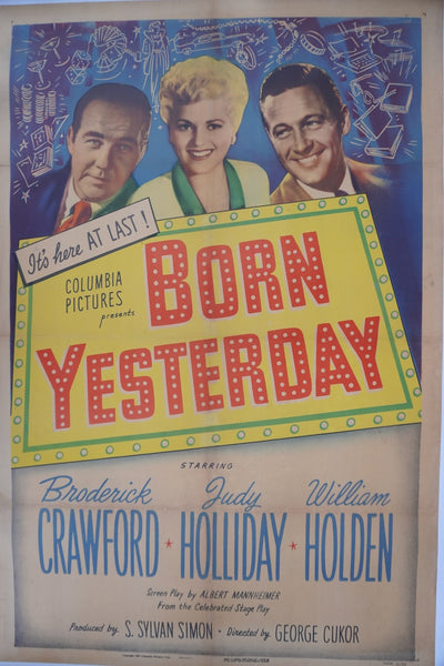 Born Yesterday - Judy Holliday, Bill Holden, Broderick Crawford  1950 Original Movie Poster AP1971