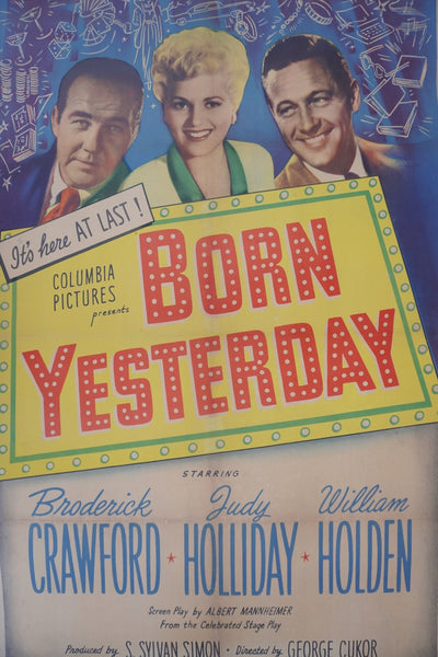 Born Yesterday - Judy Holliday, Bill Holden, Broderick Crawford  1950 Original Movie Poster AP1971