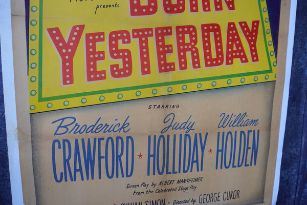 Born Yesterday - Judy Holliday, Bill Holden, Broderick Crawford  1950 Original Movie Poster AP1971