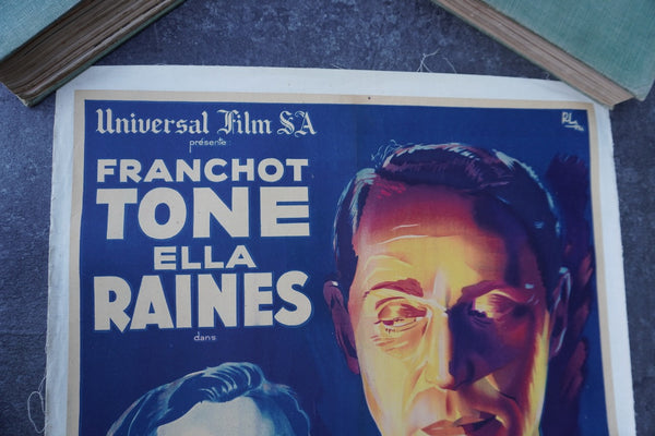 Les Mains Qui Tuent Original 1946 French Release Poster for Phantom Lady with Franchot Tone and Ella Raines 1946 AP1975