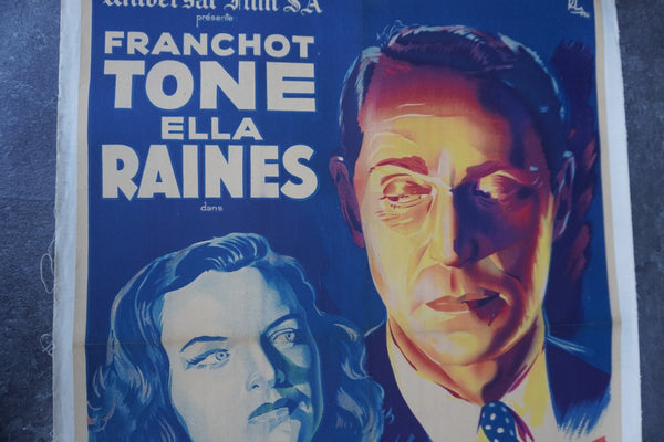 Les Mains Qui Tuent Original 1946 French Release Poster for Phantom Lady with Franchot Tone and Ella Raines 1946 AP1975
