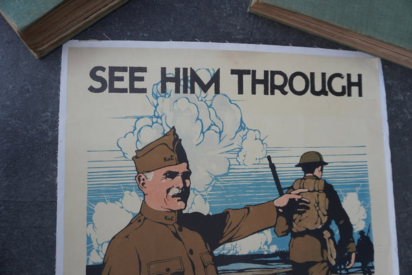 Burton Rice - See Him Through - Original World War I Poster 1918 AP1977