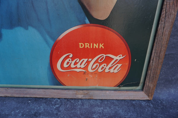 Rare Cardboard In-Store Coca Cola Poster - He's Home -  1944 AP1988