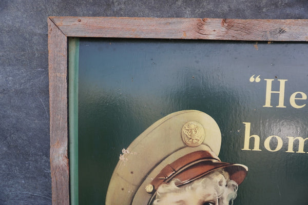 Rare Cardboard In-Store Coca Cola Poster - He's Home -  1944 AP1988