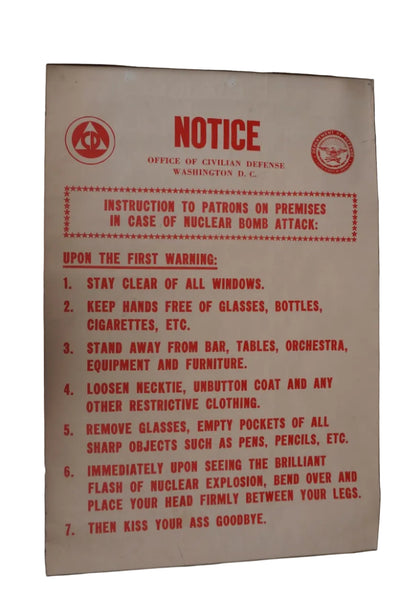 Kiss Your Ass Goodbye, Anti-Nuclear Poster, Original AP2016