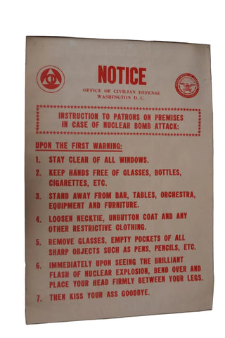 Kiss Your Ass Goodbye, Anti-Nuclear Poster, Original AP2016