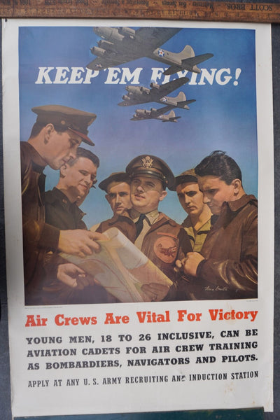 Original WWII Keep Em Flying! Recruiting Poster by Ivan Dimitri AP2017