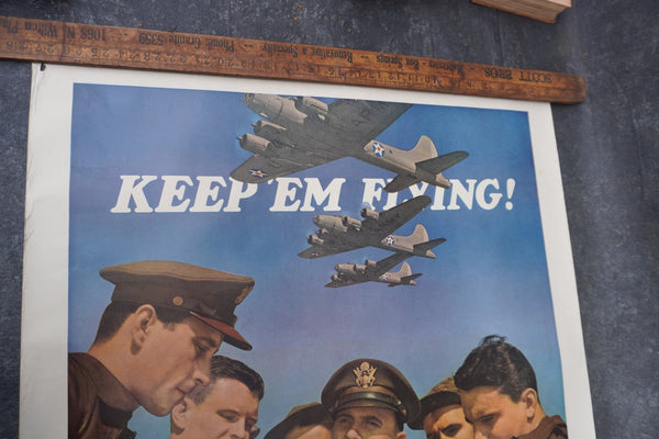 Original WWII Keep Em Flying! Recruiting Poster by Ivan Dimitri AP2017