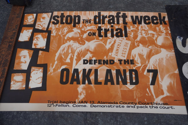Stop the Draft Week on Trial, Defend the Oakland 7, Original Protest Poster, c.1968 AP2018