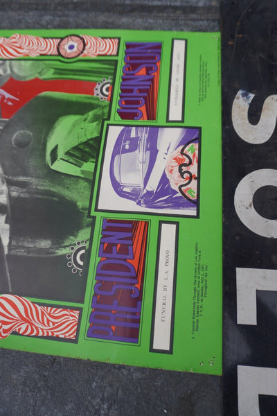 Psychedelic Poster of President Johnson by Angry Arts AP2019