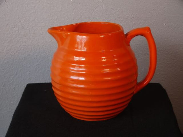 Bauer Pottery of Los Angeles Orange Ring ware Pitcher
