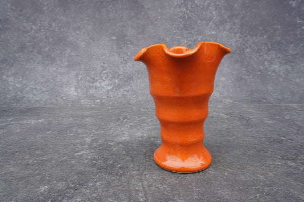 Bauer Matt Carlton Orange Ruffle Vase B3266