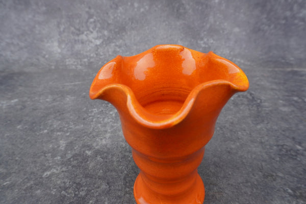 Bauer Matt Carlton Orange Ruffle Vase B3266