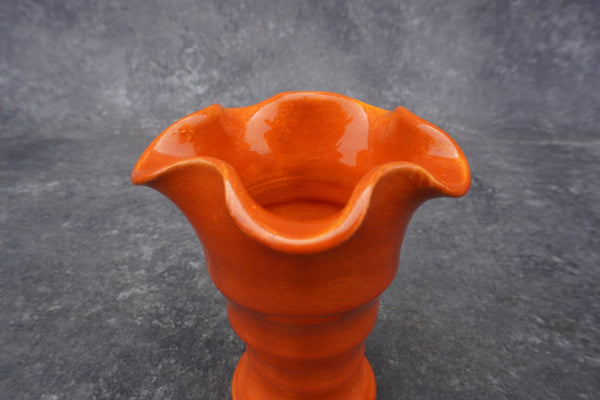 Bauer Matt Carlton Orange Ruffle Vase B3266