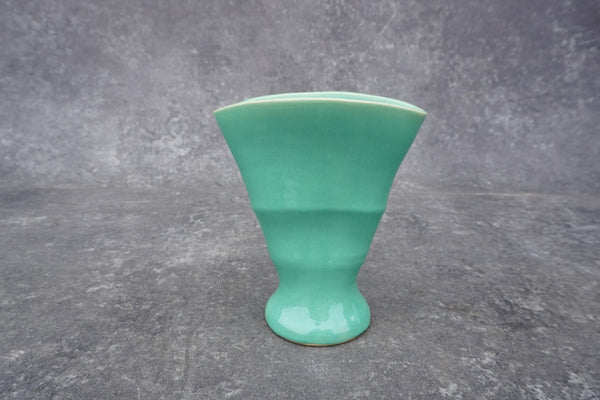 Bauer Matt Carlton Jade Green Fan Vase B3267