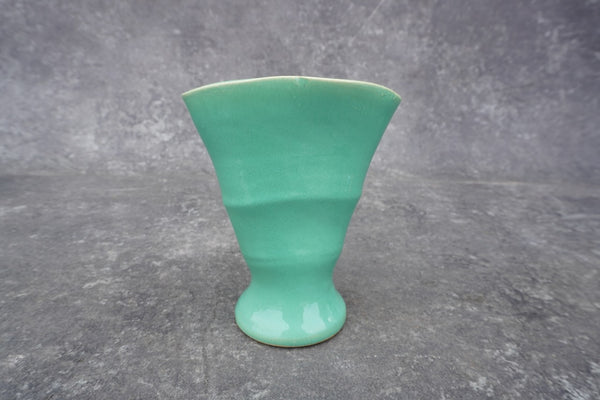 Bauer Matt Carlton Jade Green Fan Vase B3267