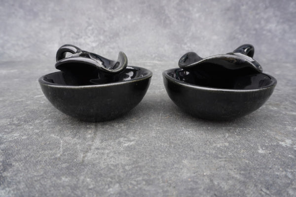 Pair of Bauer Matt Carlton Black Candleholders B3269