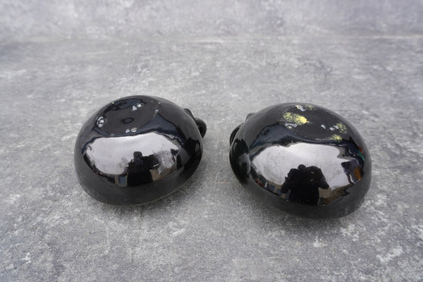 Pair of Bauer Matt Carlton Black Candleholders B3269