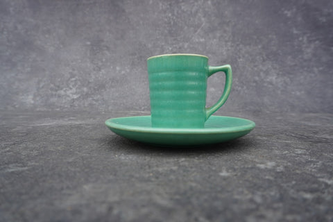 Bauer Demi Cup and Saucer in Jade Green RARE B3278