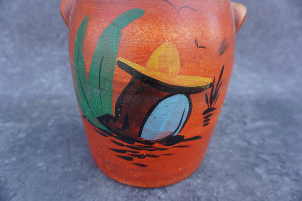 Stoneware Mexicana Cookie Jar - Hand-painted 1930s B3289