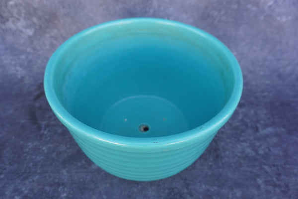 Bauer Ringware Squat Jardiniere in Turquoise B3298