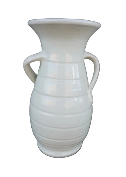 Rare Bauer Matt Carlton Tall Vase in White B3314