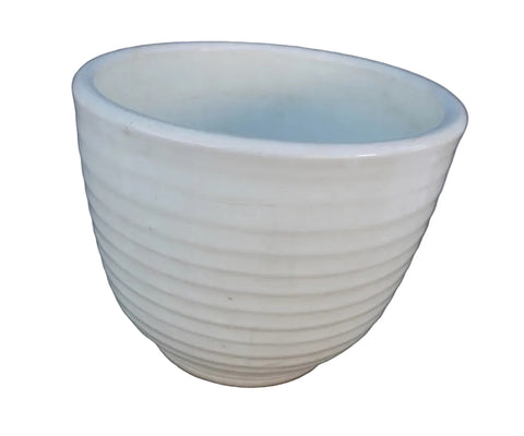 Rare White Bauer Ringware Jardinière B3318